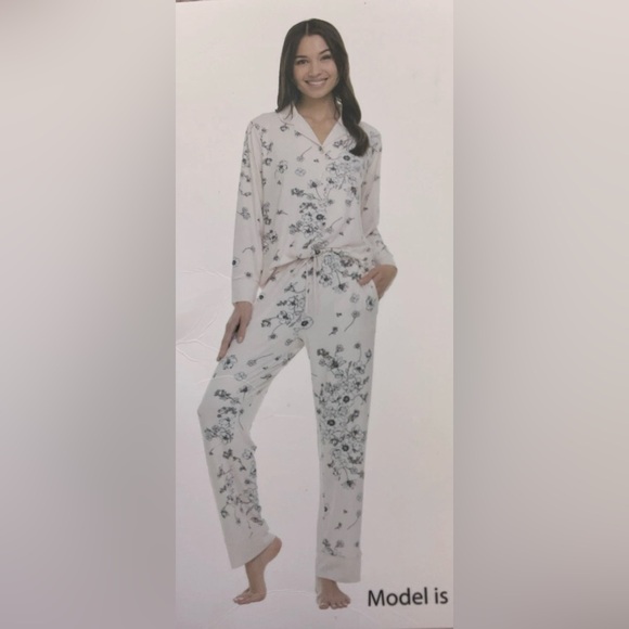 Flora Nikrooz Other - Flora Nikrooz Women's‎ Satin Trim Notch Collar PJ Set | Pink | Sz XXL